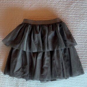 H&M Girls Black Glitter Tulle Skirt Size 6 Party Holiday